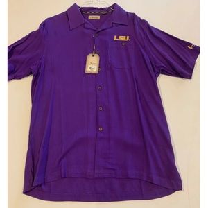 Chiliwear LSU Button Front Collared Shirt Large Purple CWWS1604 NEW With Tags